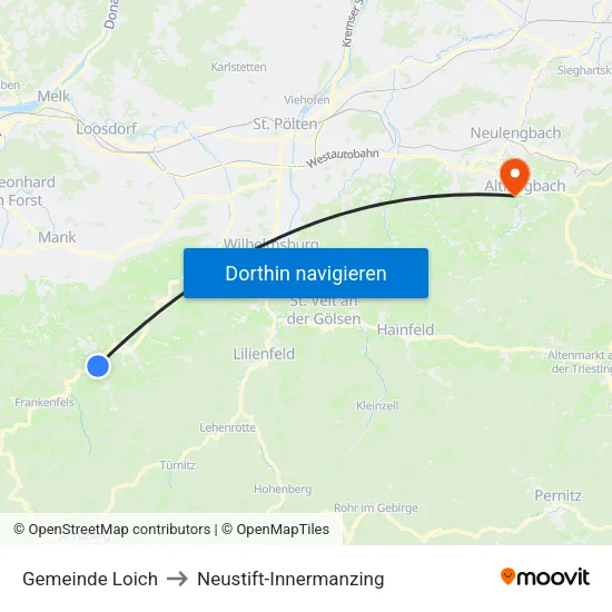 Gemeinde Loich to Neustift-Innermanzing map