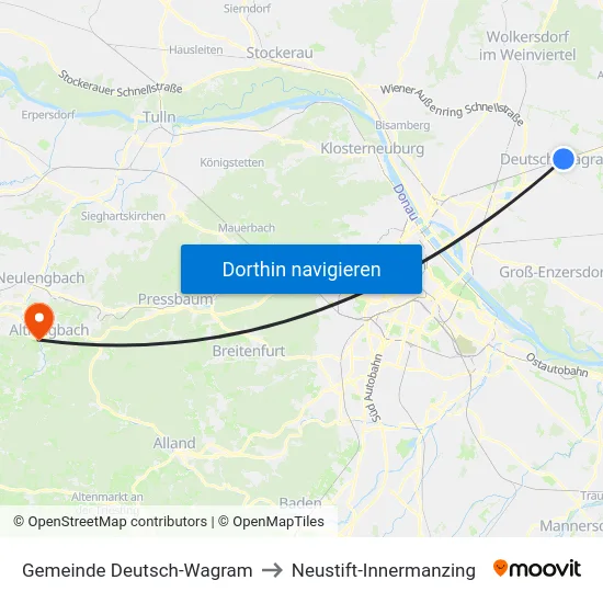 Gemeinde Deutsch-Wagram to Neustift-Innermanzing map