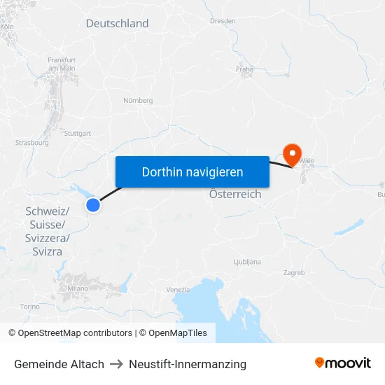 Gemeinde Altach to Neustift-Innermanzing map