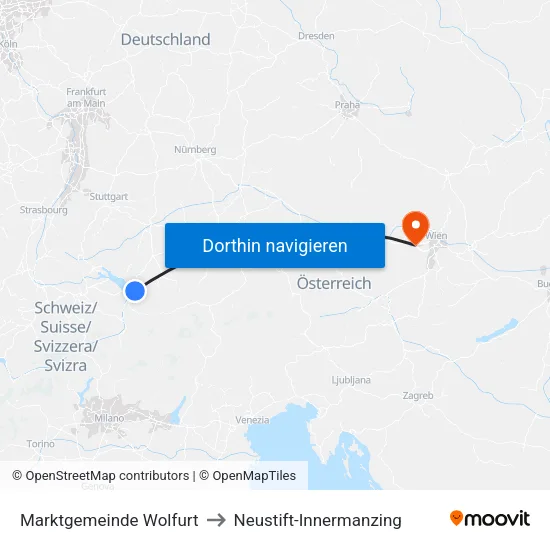 Marktgemeinde Wolfurt to Neustift-Innermanzing map
