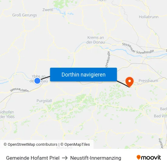 Gemeinde Hofamt Priel to Neustift-Innermanzing map