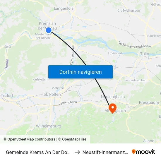 Gemeinde Krems An Der Donau to Neustift-Innermanzing map