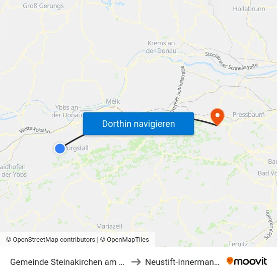Gemeinde Steinakirchen am Forst to Neustift-Innermanzing map