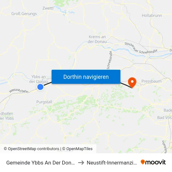 Gemeinde Ybbs An Der Donau to Neustift-Innermanzing map