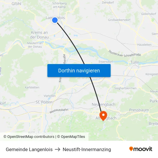 Gemeinde Langenlois to Neustift-Innermanzing map