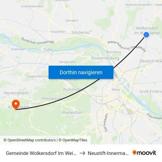Gemeinde Wolkersdorf Im Weinviertel to Neustift-Innermanzing map