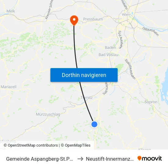 Gemeinde Aspangberg-St.Peter to Neustift-Innermanzing map