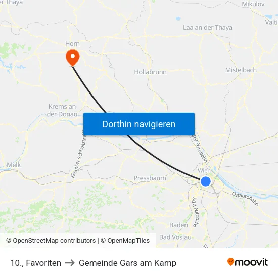 10., Favoriten to Gemeinde Gars am Kamp map