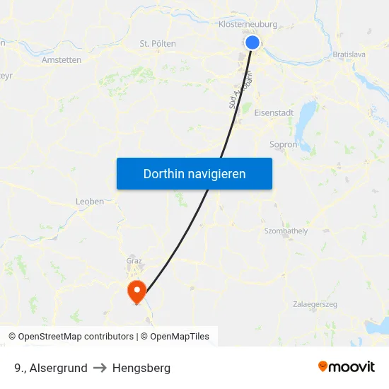 9., Alsergrund to Hengsberg map
