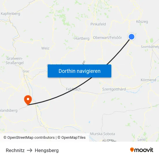 Rechnitz to Hengsberg map