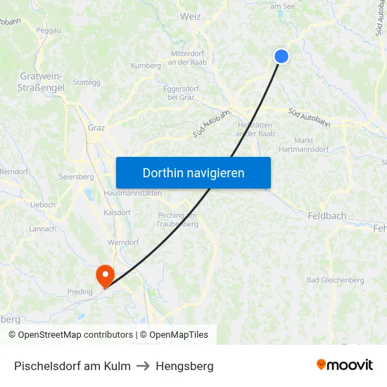 Pischelsdorf am Kulm to Hengsberg map