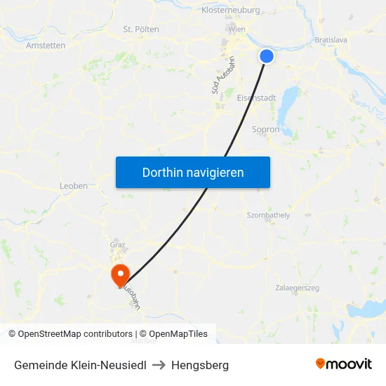 Gemeinde Klein-Neusiedl to Hengsberg map