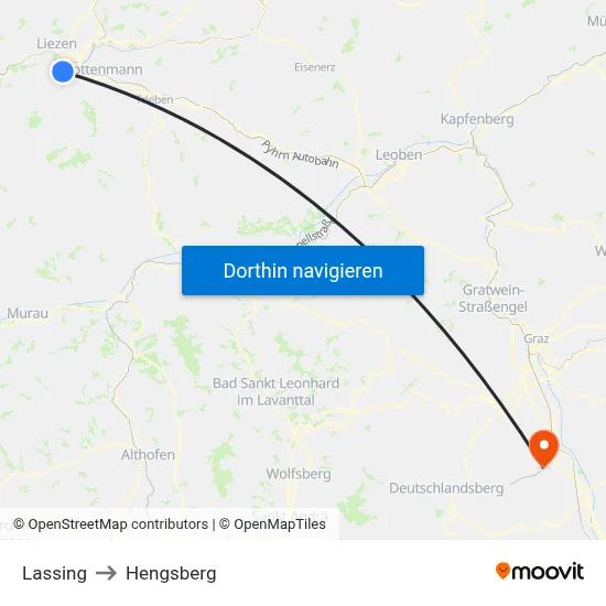 Lassing to Hengsberg map