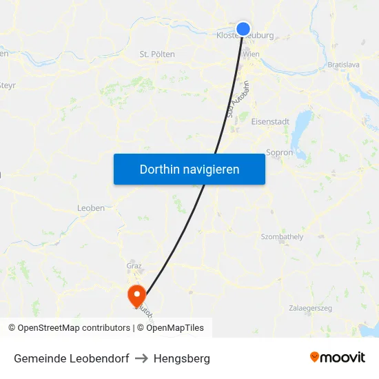 Gemeinde Leobendorf to Hengsberg map