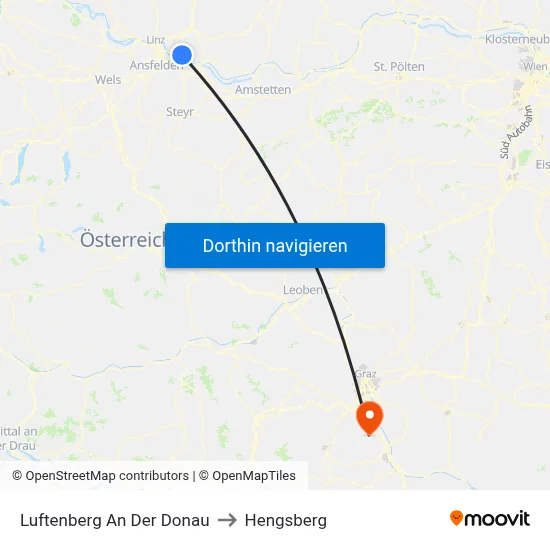Luftenberg An Der Donau to Hengsberg map