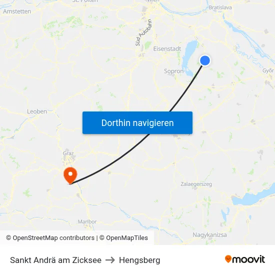 Sankt Andrä am Zicksee to Hengsberg map