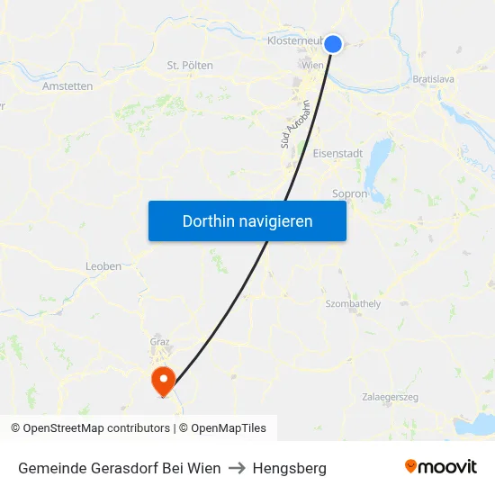 Gemeinde Gerasdorf Bei Wien to Hengsberg map
