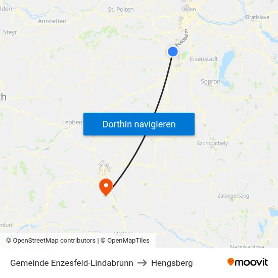 Gemeinde Enzesfeld-Lindabrunn to Hengsberg map
