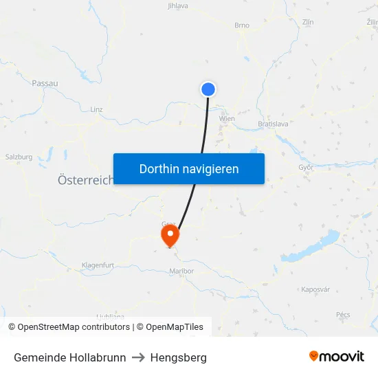 Gemeinde Hollabrunn to Hengsberg map