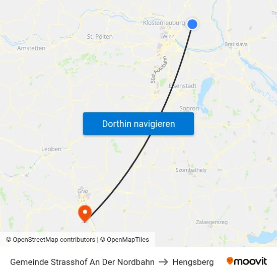 Gemeinde Strasshof An Der Nordbahn to Hengsberg map