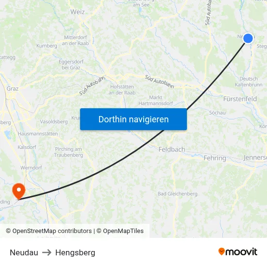 Neudau to Hengsberg map