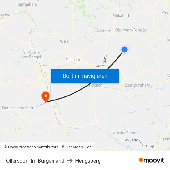 Ollersdorf Im Burgenland to Hengsberg map