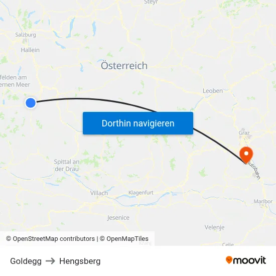 Goldegg to Hengsberg map