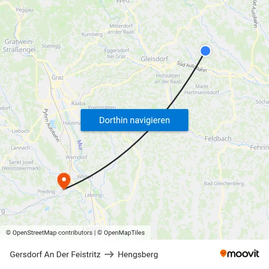 Gersdorf An Der Feistritz to Hengsberg map