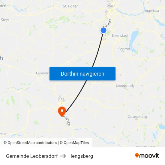 Gemeinde Leobersdorf to Hengsberg map