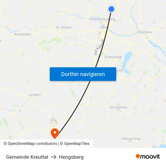 Gemeinde Kreuttal to Hengsberg map