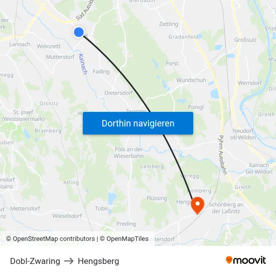 Dobl-Zwaring to Hengsberg map