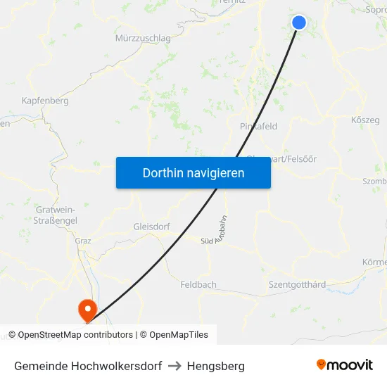 Gemeinde Hochwolkersdorf to Hengsberg map
