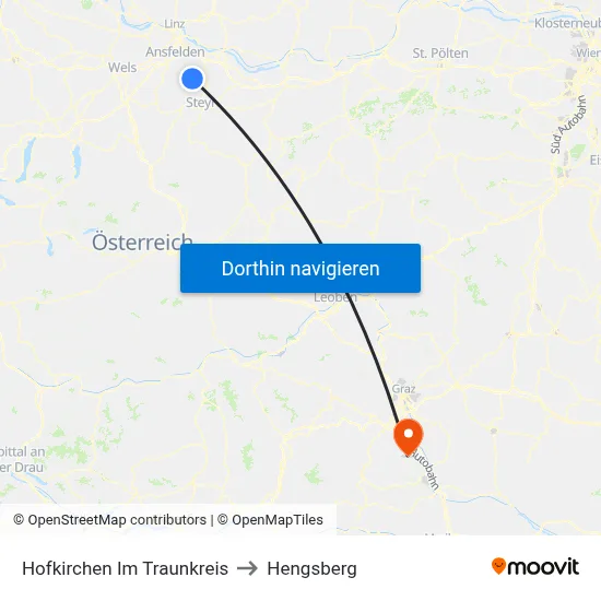 Hofkirchen Im Traunkreis to Hengsberg map
