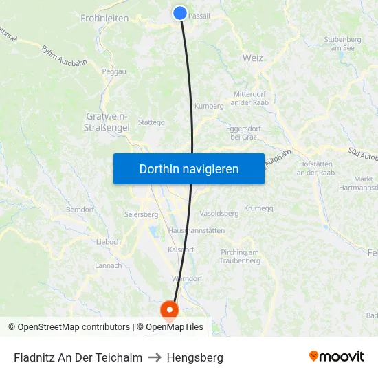 Fladnitz An Der Teichalm to Hengsberg map