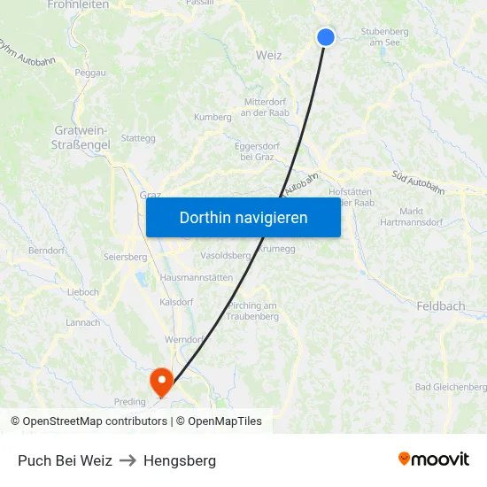 Puch Bei Weiz to Hengsberg map