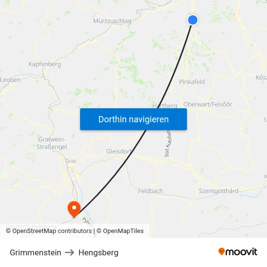 Grimmenstein to Hengsberg map