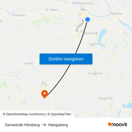 Gemeinde Himberg to Hengsberg map