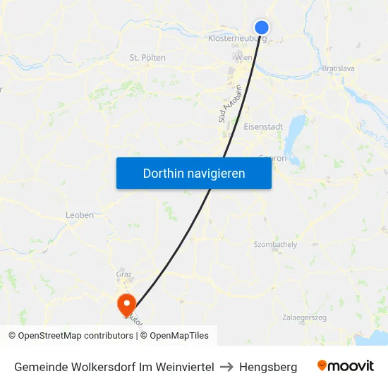 Gemeinde Wolkersdorf Im Weinviertel to Hengsberg map