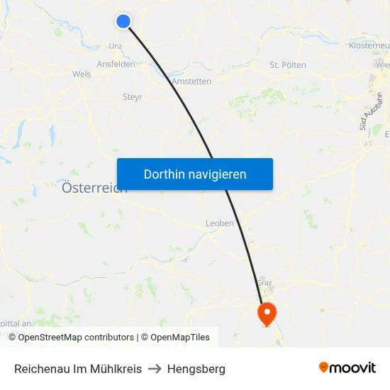 Reichenau Im Mühlkreis to Hengsberg map