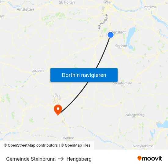 Gemeinde Steinbrunn to Hengsberg map