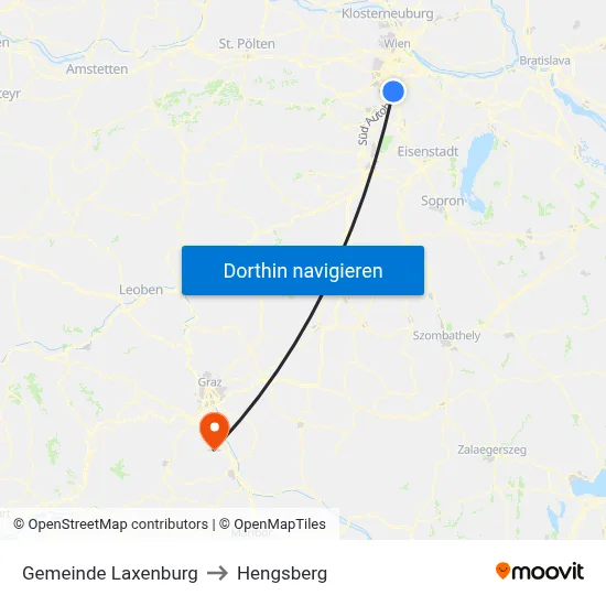 Gemeinde Laxenburg to Hengsberg map