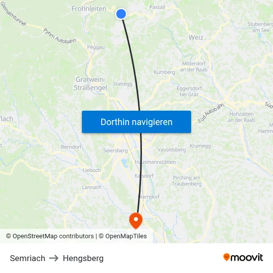 Semriach to Hengsberg map