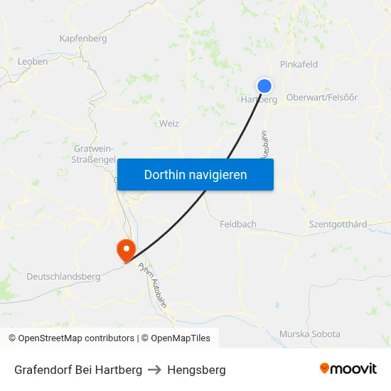 Grafendorf Bei Hartberg to Hengsberg map