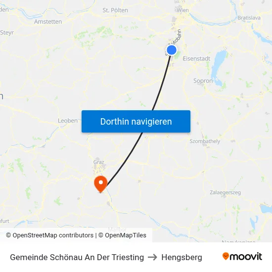 Gemeinde Schönau An Der Triesting to Hengsberg map