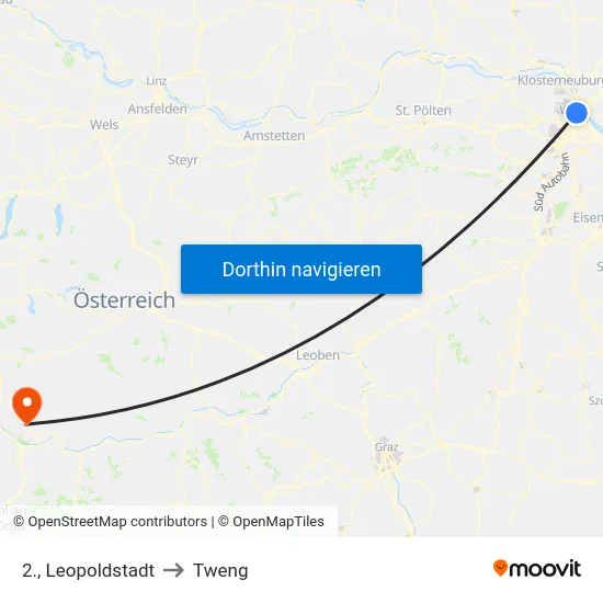 2., Leopoldstadt to Tweng map