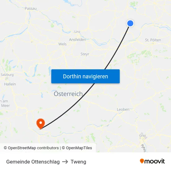 Gemeinde Ottenschlag to Tweng map