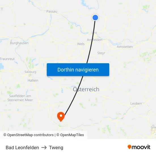 Bad Leonfelden to Tweng map