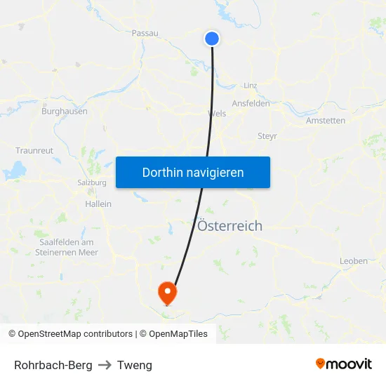 Rohrbach-Berg to Tweng map