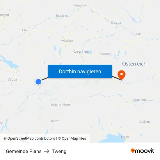 Gemeinde Pians to Tweng map