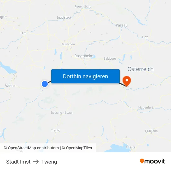 Stadt Imst to Tweng map